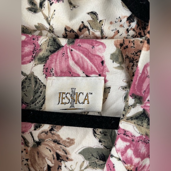 Vintage Jessica Floral Prairie Midi Dress Cottagecore Button Front Pockets - Picture 5 of 13